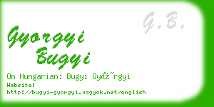 gyorgyi bugyi business card